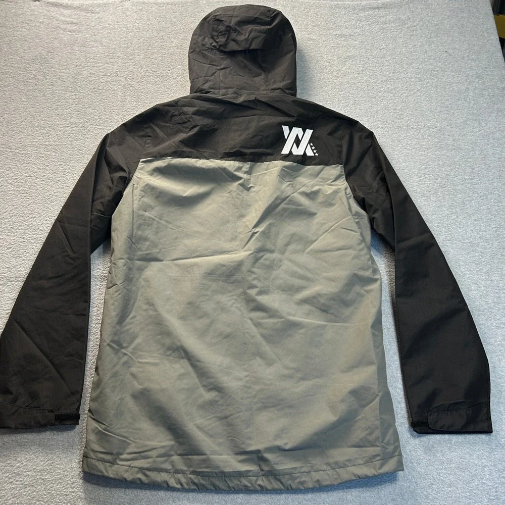 Dixon Ground Up Customs Hooded Windbreaker Jacket Mens M Black Gray Streetwear